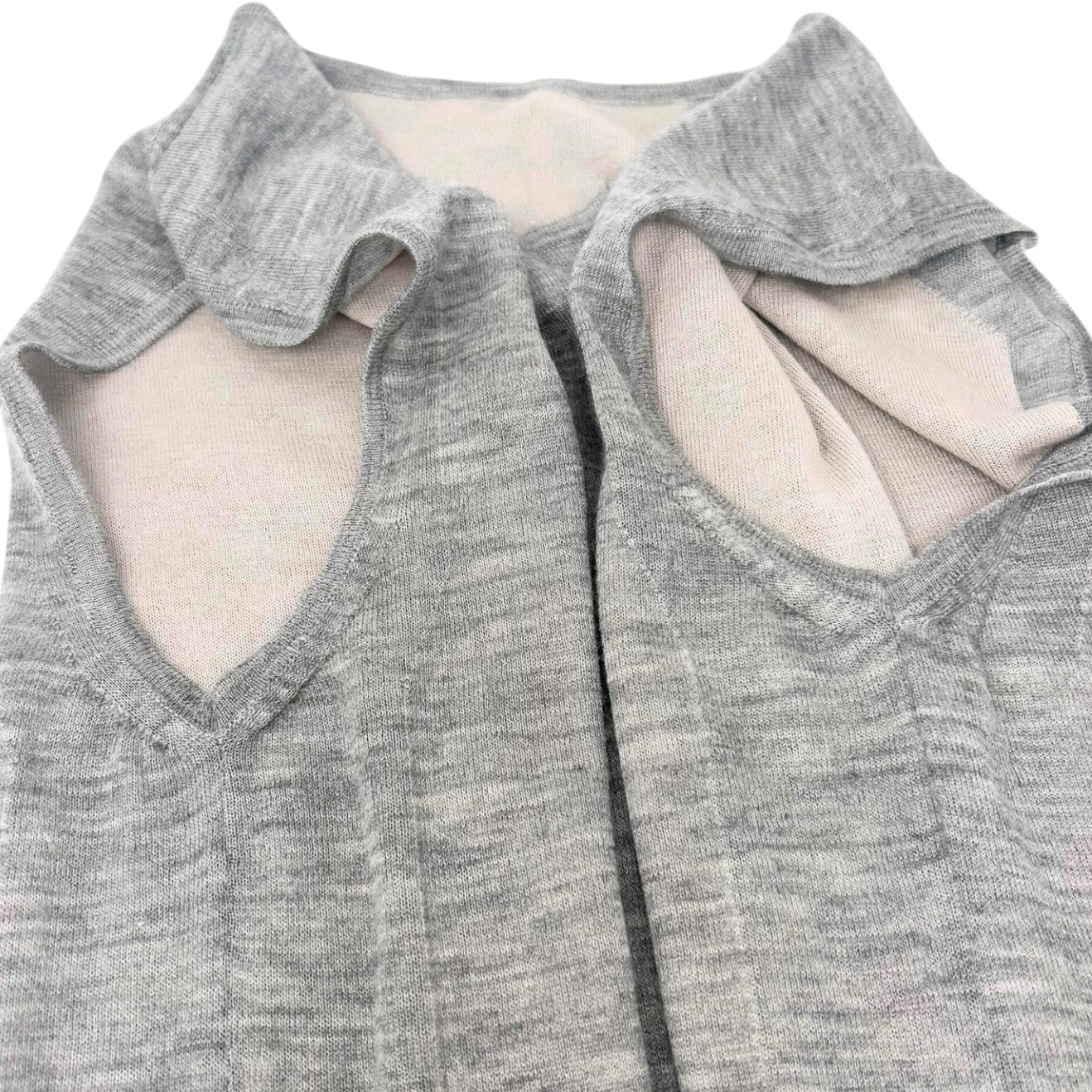 CHANEL Vintage 2012 CC Logo Cardigan Tank Top Set #34 Gray Cashmere Stitch