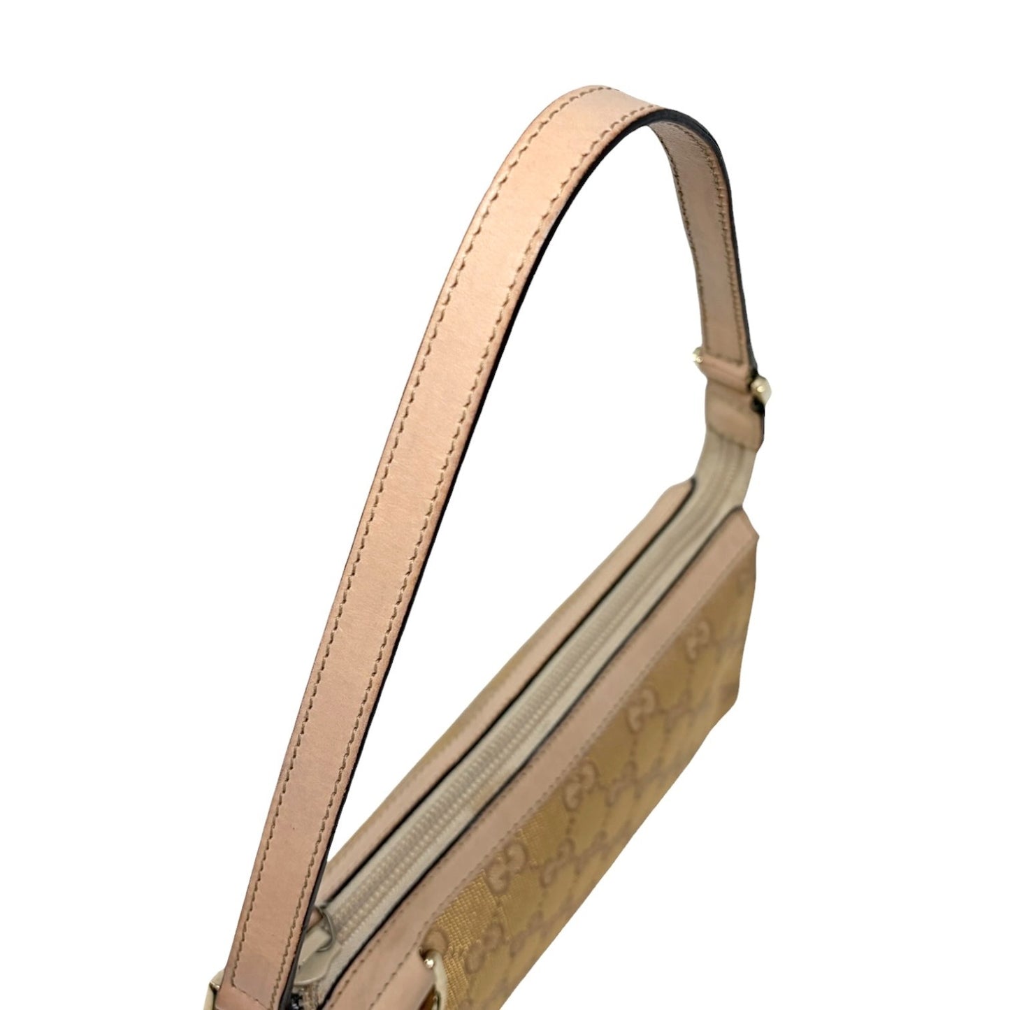 GUCCI Vintage GG Monogram Abbey Mini Pochette Shoulder Bag Pink Gold 106921