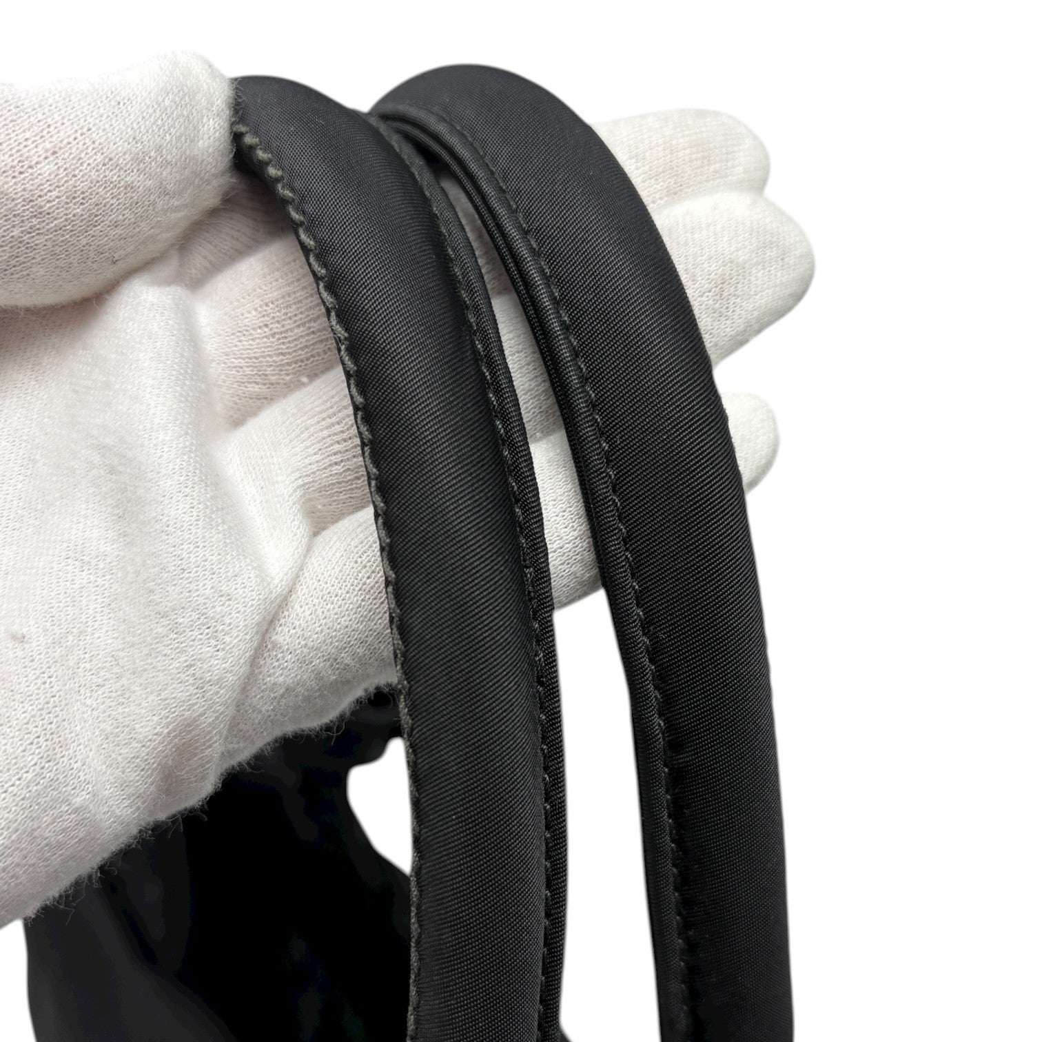 PRADA Vintage Logo Leopard 2way Shoulder Bag Crossbody Black Khaki Zip Nylon