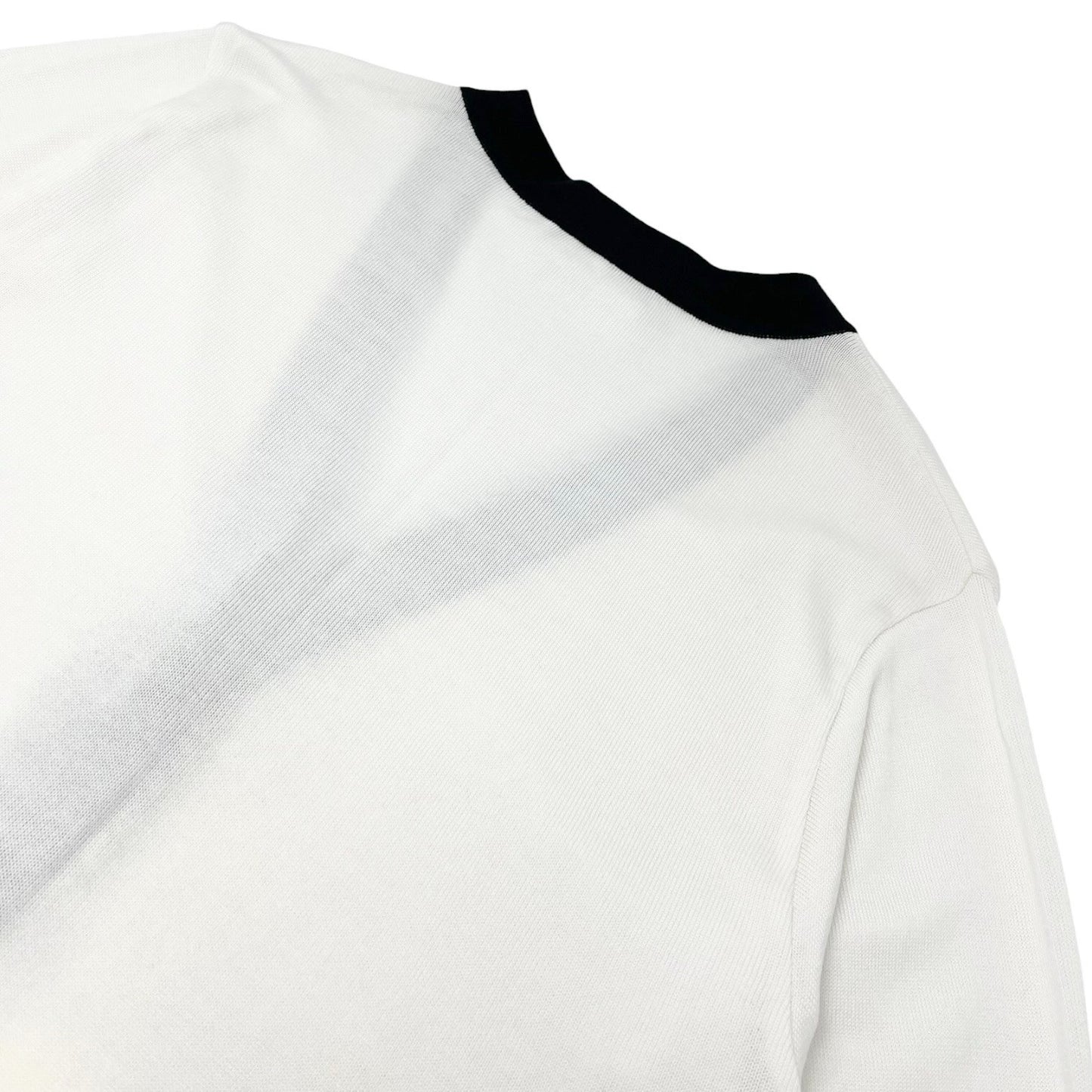 CHANEL Vintage CC Logo Button Cardigan Sweater Top #34 White Black 106908