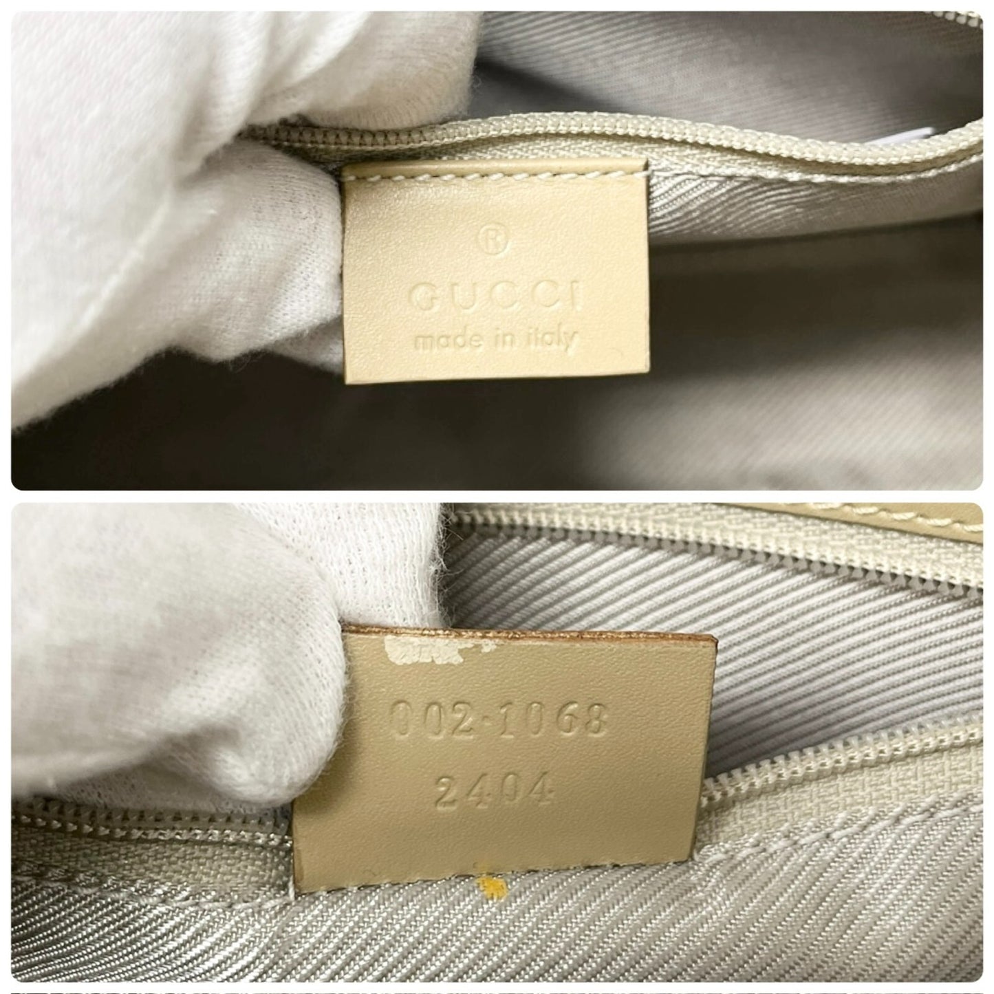 GUCCI Vintage Micro GG Monogram Logo Jackie Mini Bag Beige Gold Leather