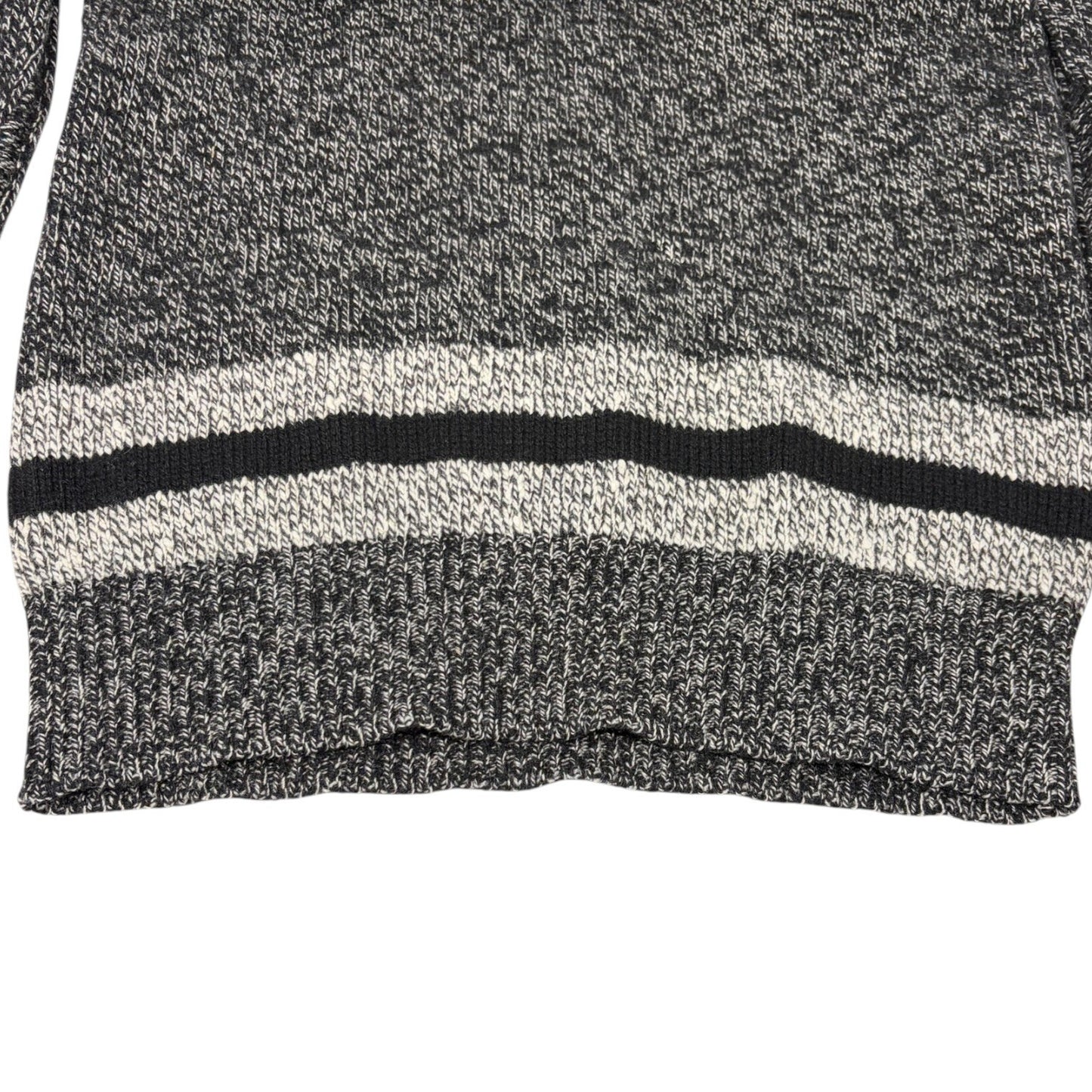 CHANEL Vintage 96A Big CC Logo Knit Cashmere Sweater Top #42 Gray Black 902394