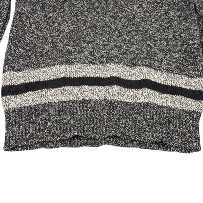 CHANEL Vintage 96A Big CC Logo Knit Cashmere Sweater Top #42 Gray Black 902394