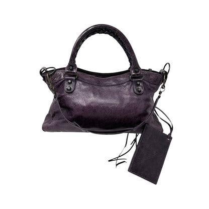 Balenciaga Vintage Classic City Mirror 2way Shoulder Leather Bag Purple 902462