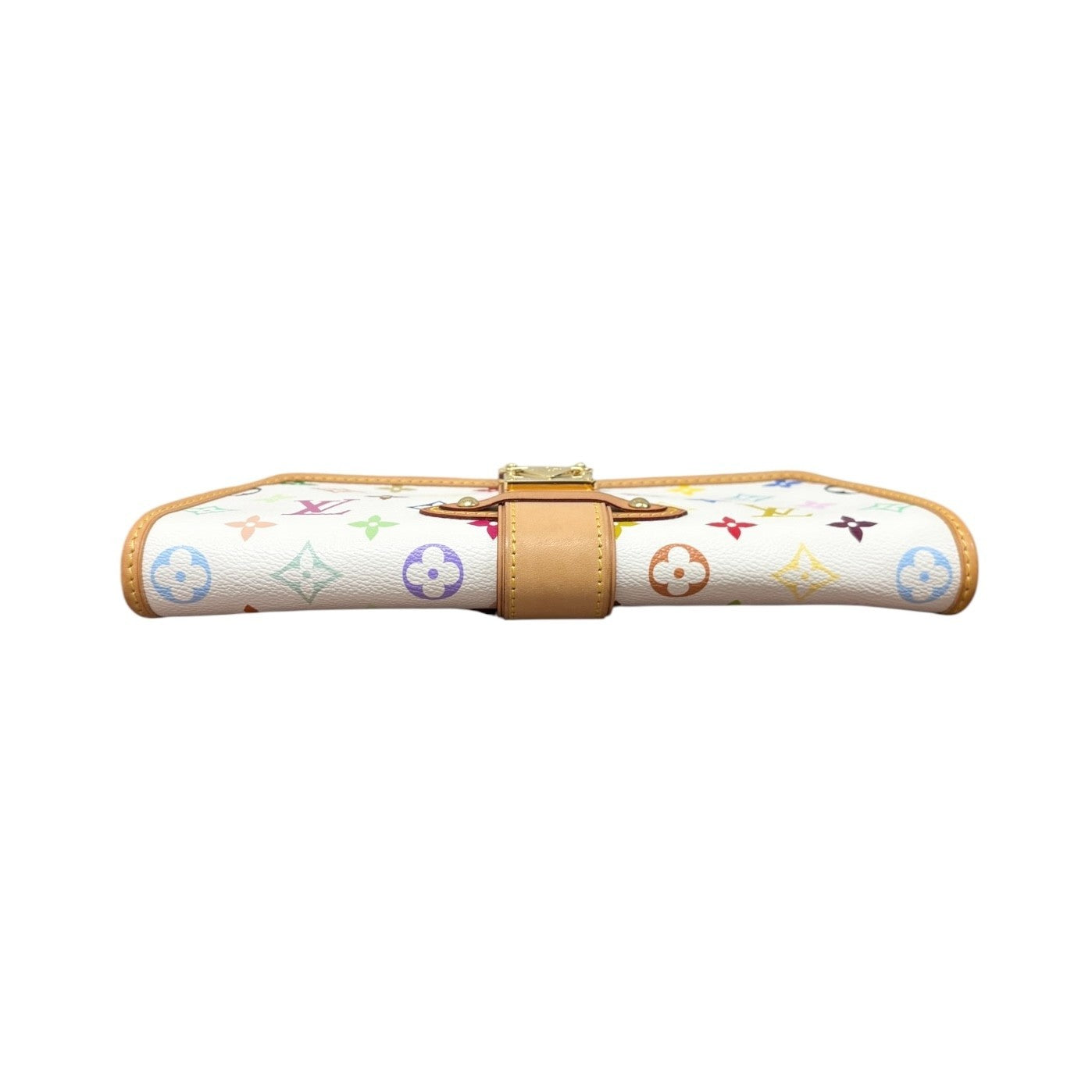 LOUIS VUITTON Vintage Monogram Multicolor Shirley Shoulder Bag White Leather