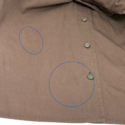 CHANEL Vintage CC Logo Button Up Military Long Sleeve Shirt Brown Cotton