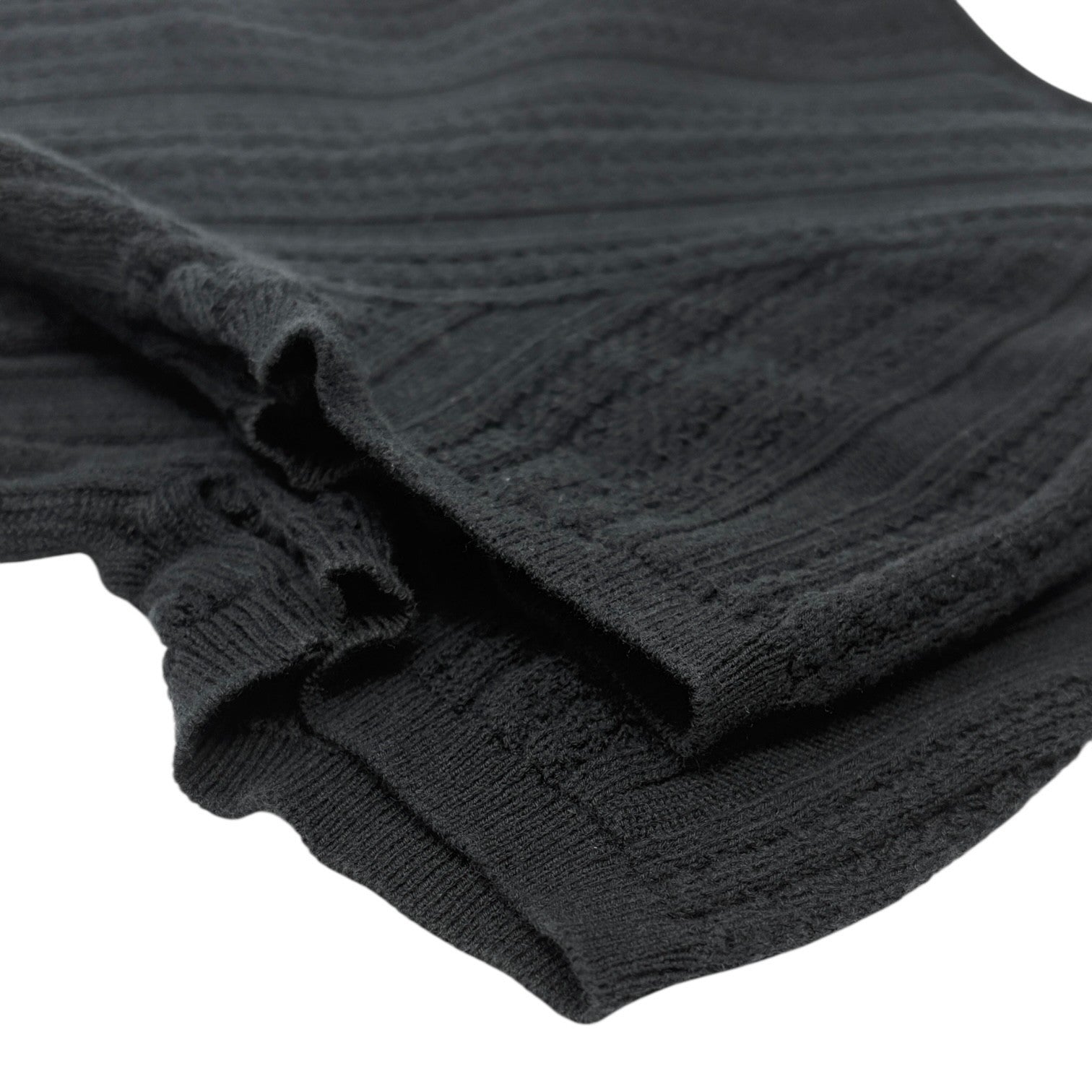 CHANEL Vintage 04P CC Mark Logo Mesh Knit T-shirt Top #38 Black Cotton