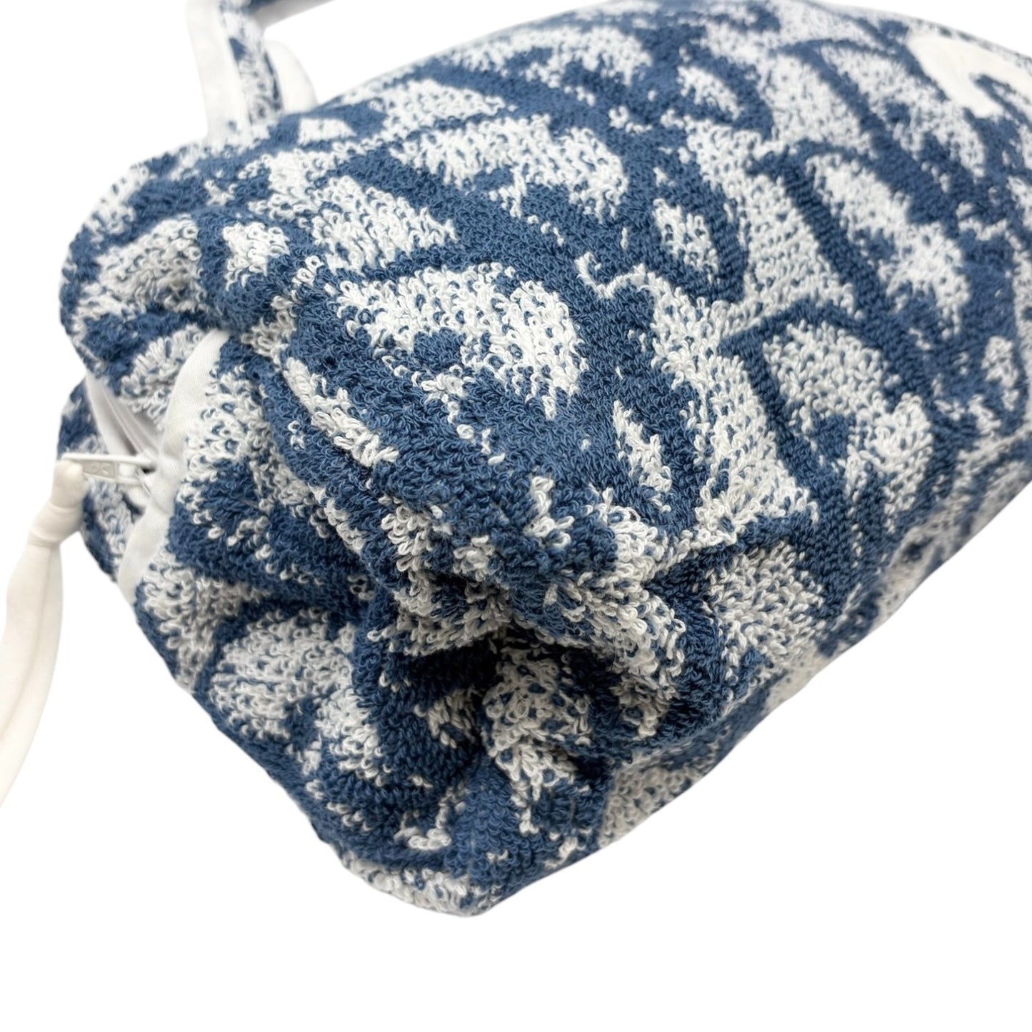 Christian Dior Vintage Trotter Monogram Terry Cloth Mini Bag Blue White 902100