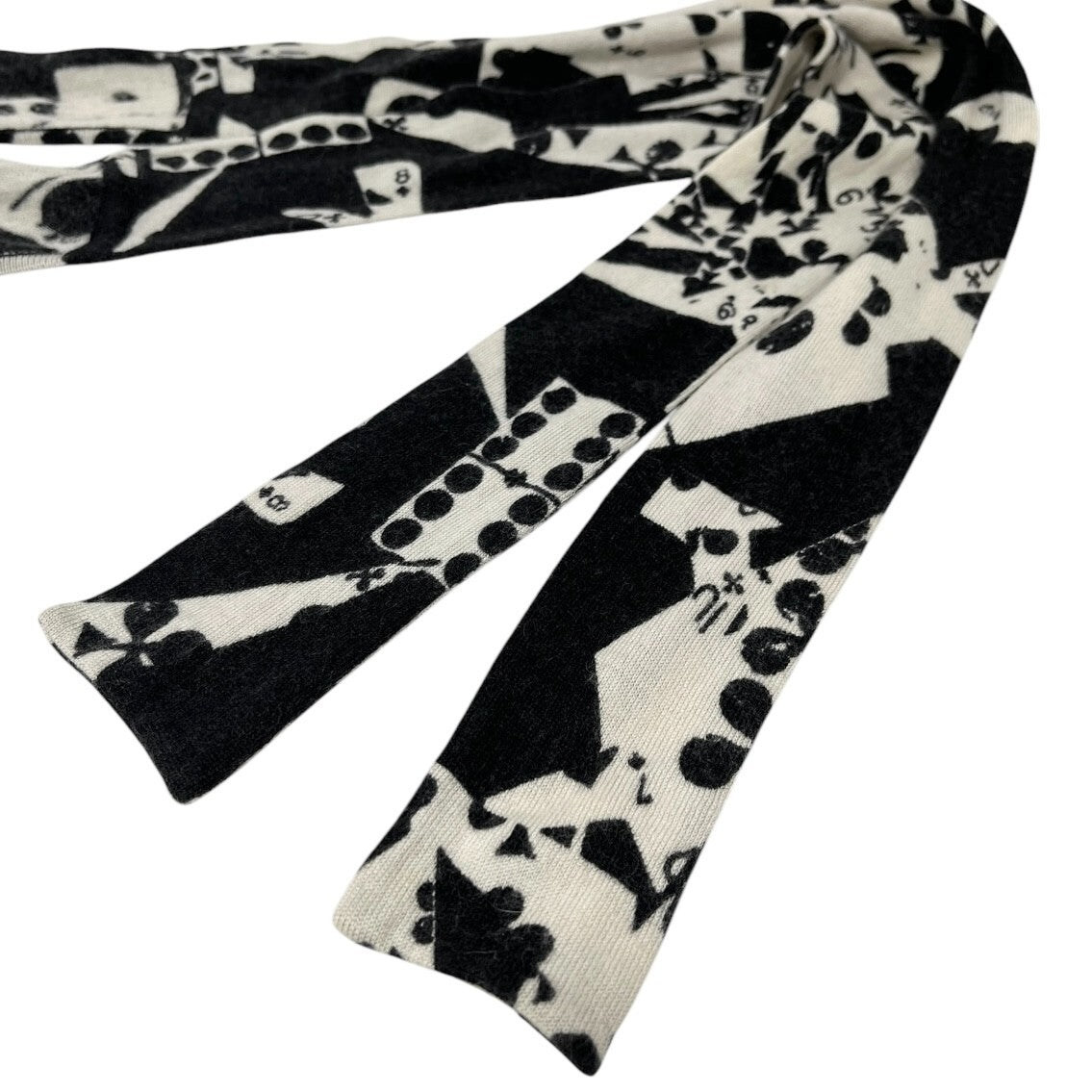 Christian Dior Vintage 2001 Dice Knit Top #36 Black White Wool Long Sleeve Card