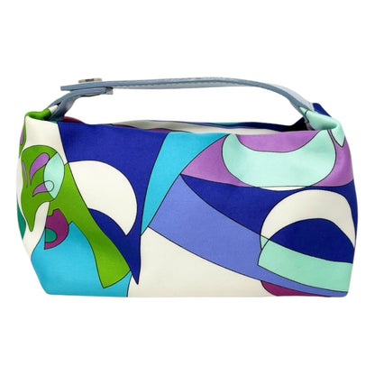 EMILIO PUCCI Vintage Logo Geometric Print Mini Handbag Blue Multicolor 902806