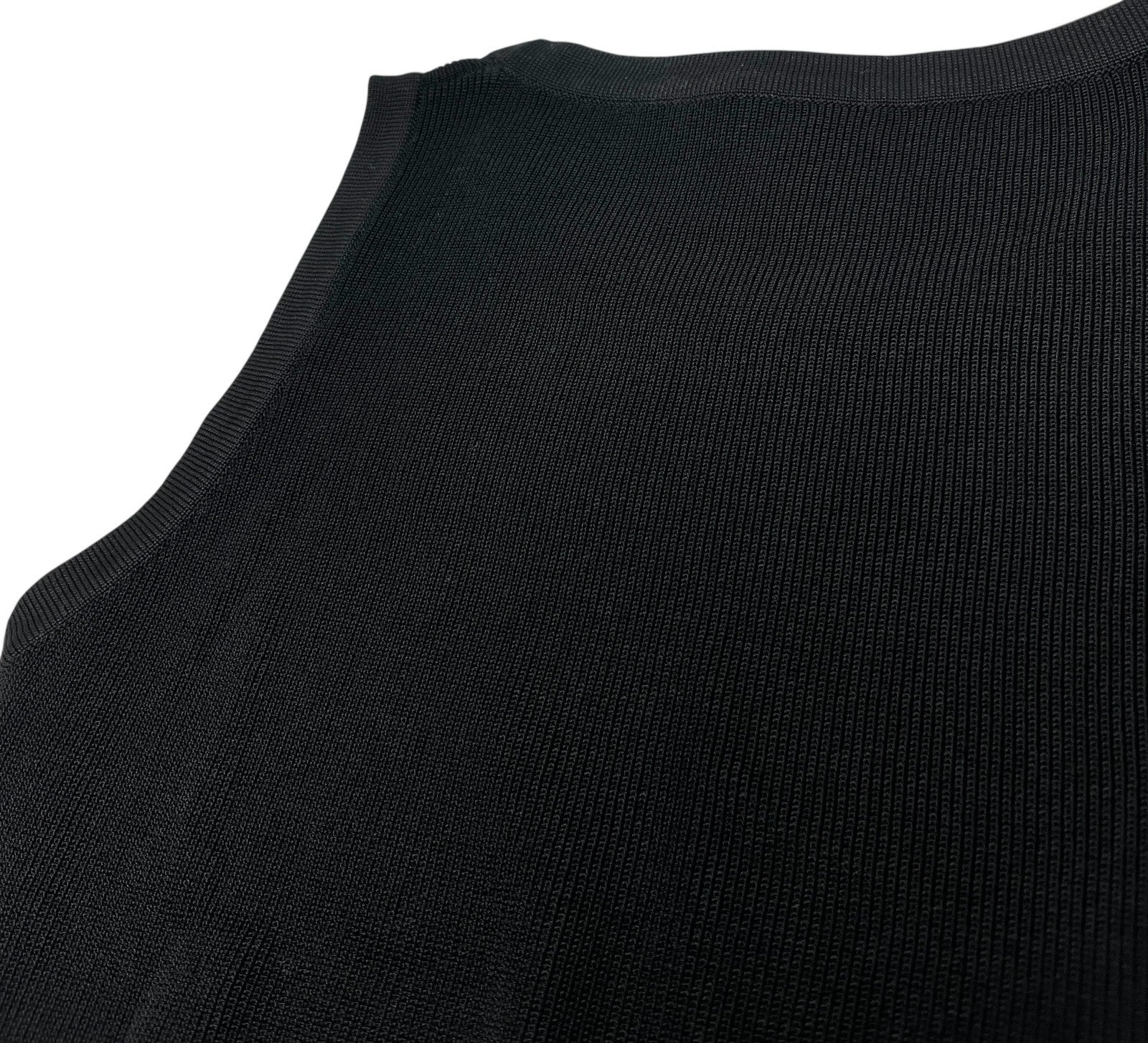 CHANEL Vintage 96P CC Sleeveless Top Shorts Set #42 Knit Black Rayon Cotton