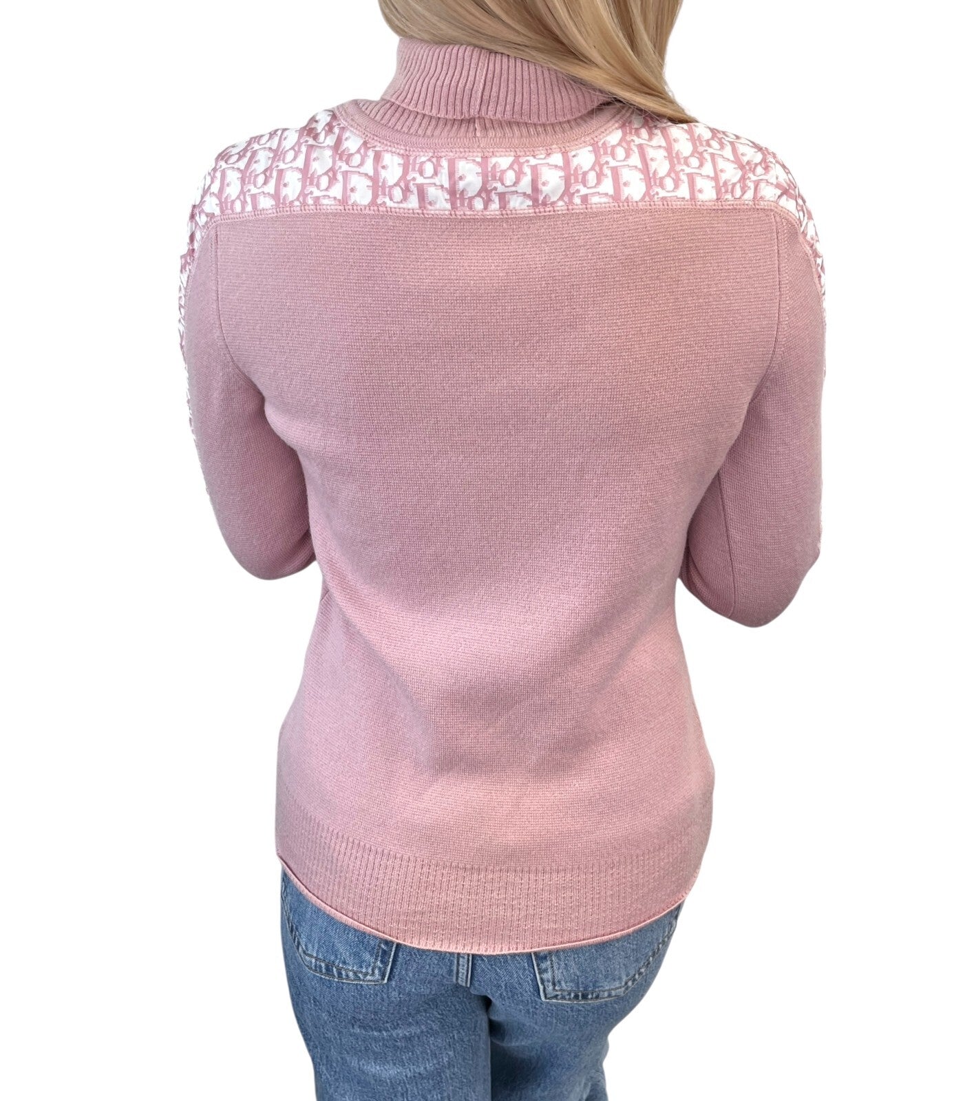 Christian Dior Vintage 2004 Trotter Monogram Ribbed Sweater #36 Knit Top Pink
