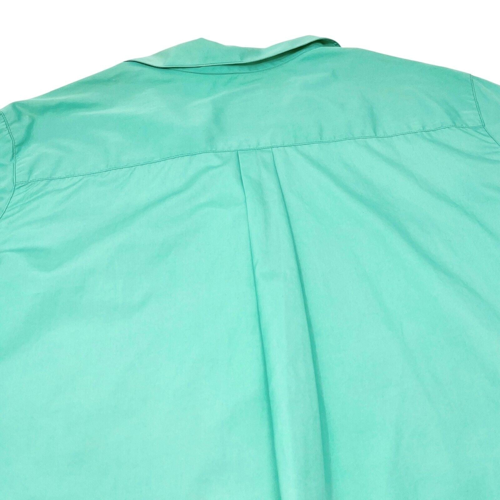 CHANEL Vintage P04883 CC Logo Shirt Top #44 Button Up Light Green Gold Cotton