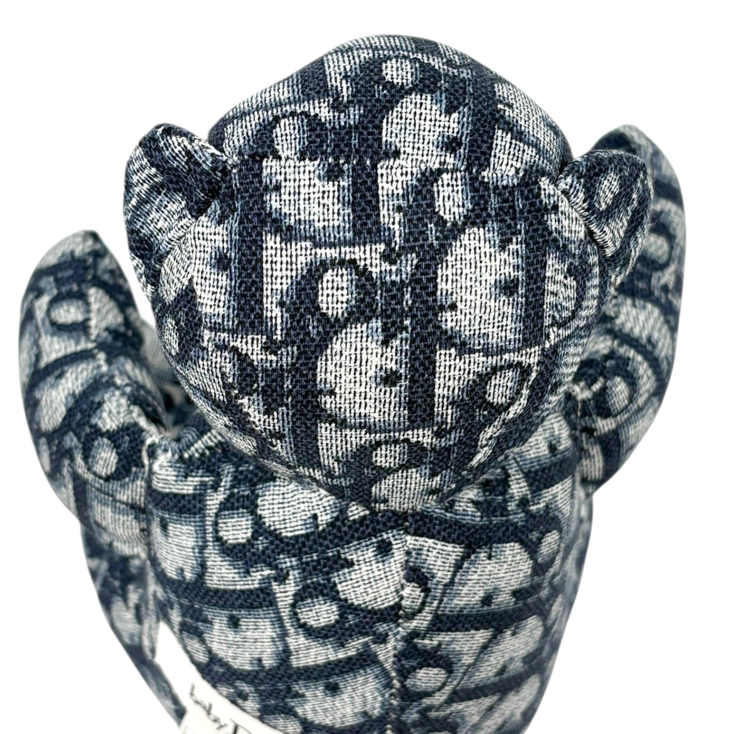 Christian Dior Vintage baby Dior Trotter Monogram Teddy Bear Plush Toy Blue