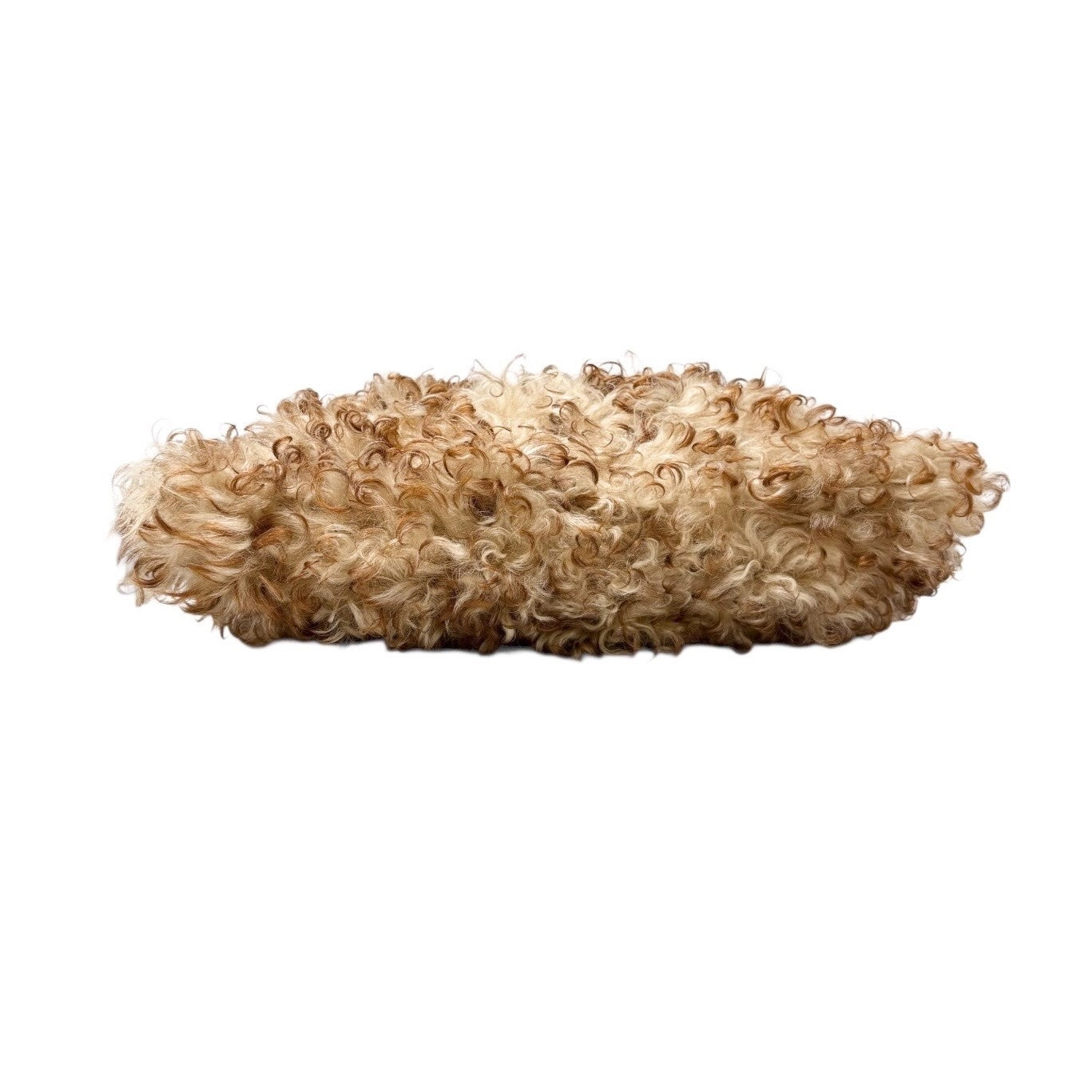 DOLCE&GABBANA Vintage Curly Lamb Shearling Suede Shoulder Bag Brown Beige Fur