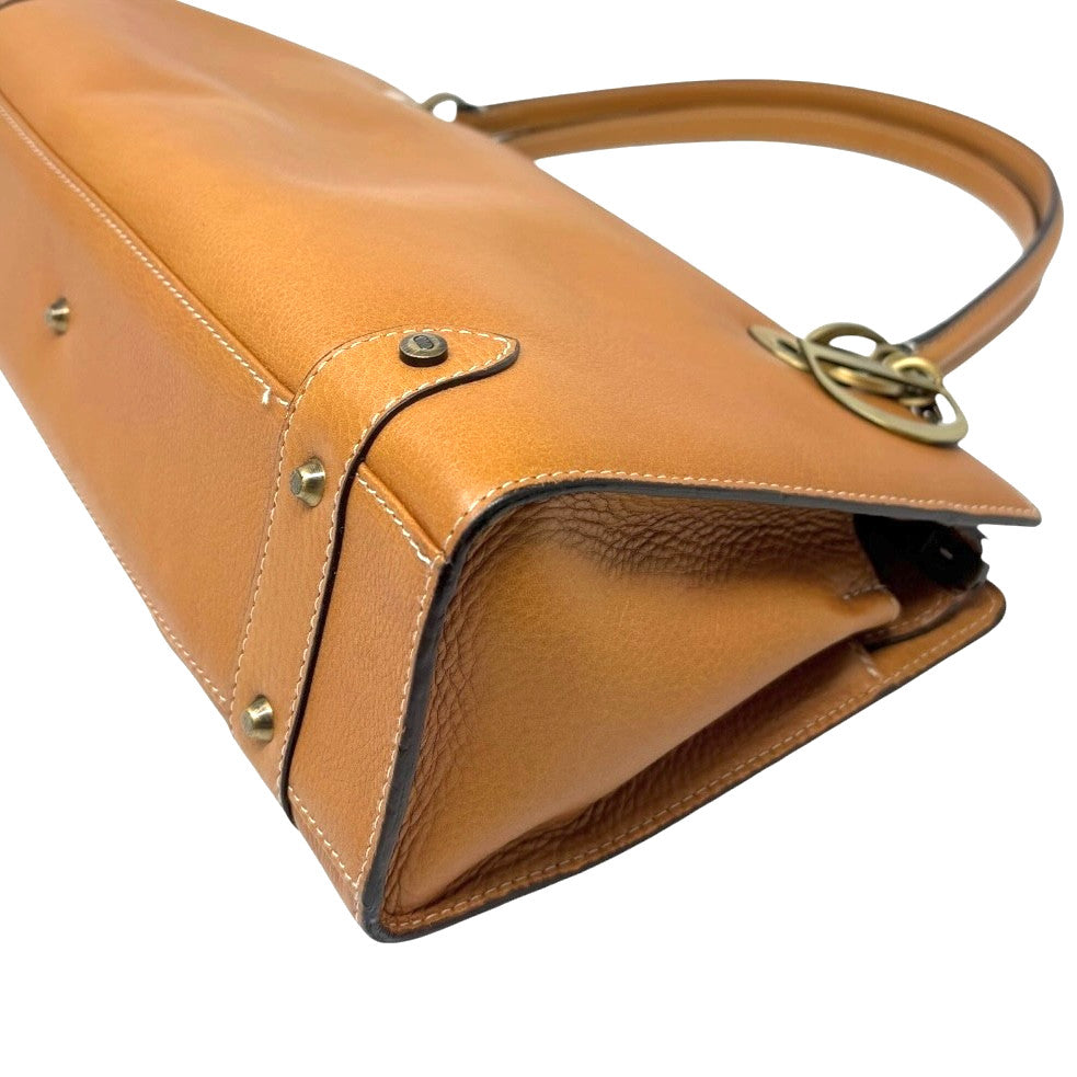 Christian Dior Vintage East West Lady Dior Shoulder Bag Brown Gold 901897