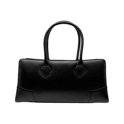 Vivienne Westwood Vintage Ord Logo Executive Tote Bag Black Leather 902058