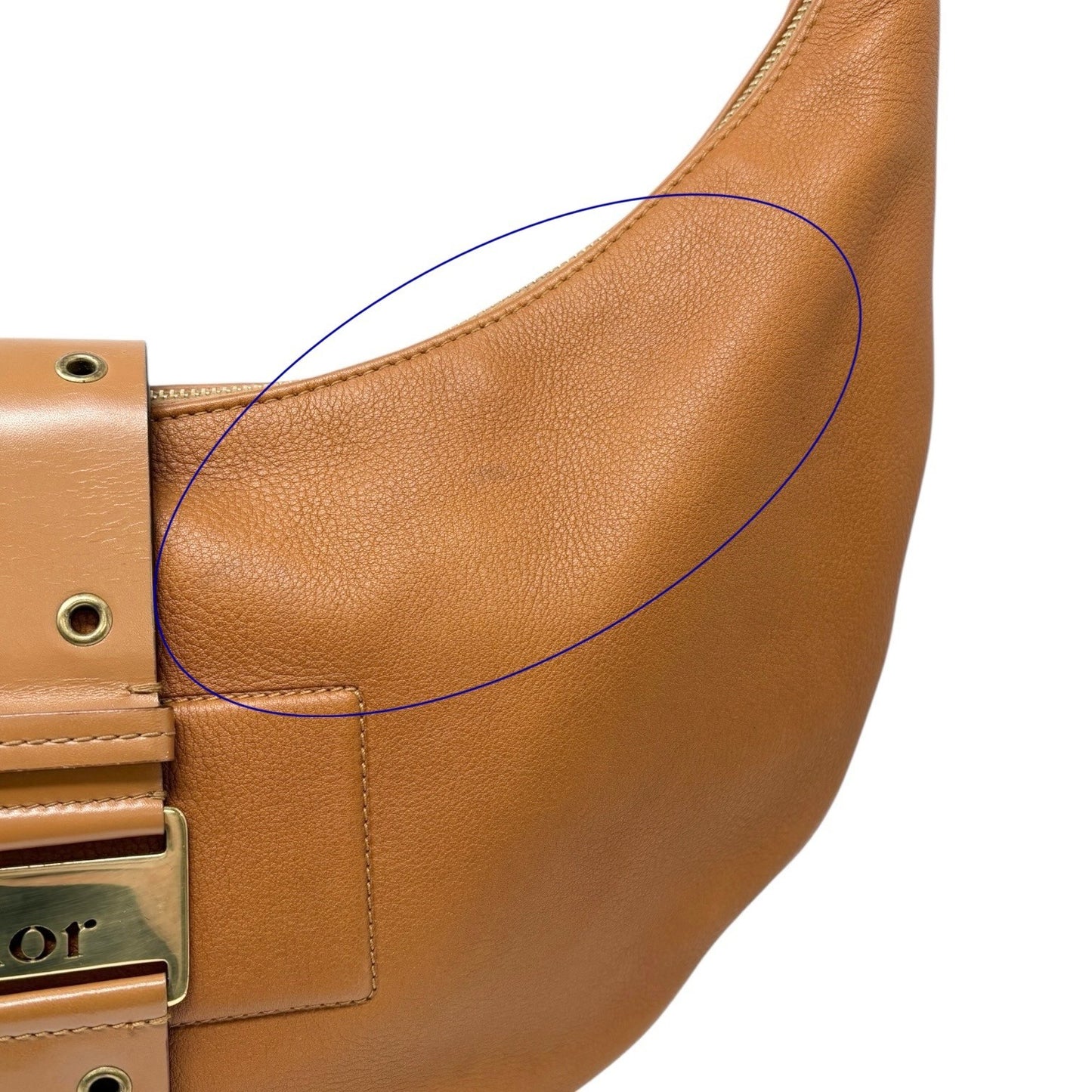 Christian Dior Vintage 2003 Street Chic Shoulder Hobo Bag Brown Gold Leather