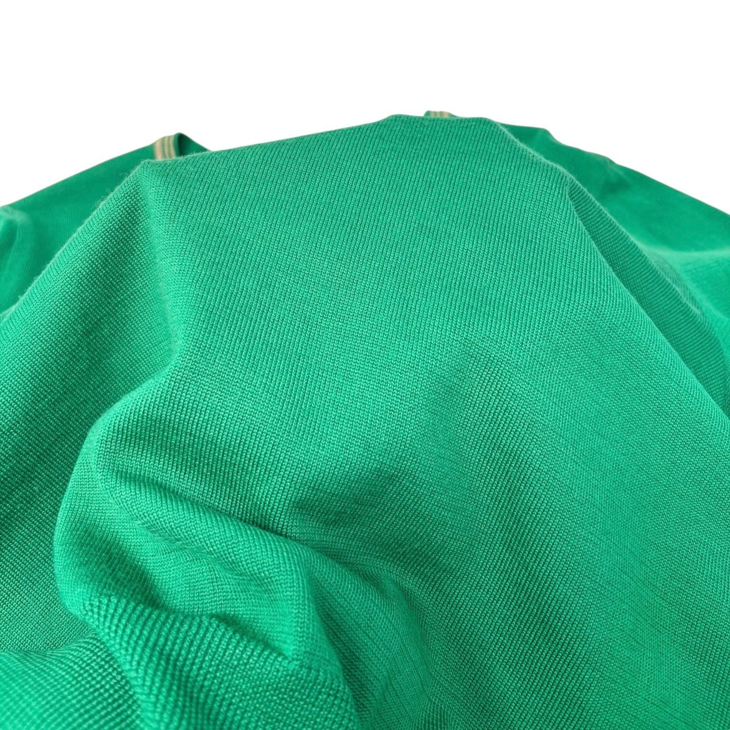 Yves Saint Laurent Vintage YSL Logo Knit Sweater Top #L Pullover Green Gold