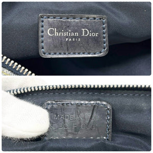 Christian Dior Vintage 2001 Logo Denim Mini Saddle Bag Galliano Blue Rank AB+