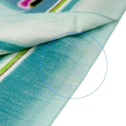 CHANEL Vintage CC Mark Logo Scarf Wrap Mint Green Multicolor Cotton Accessory