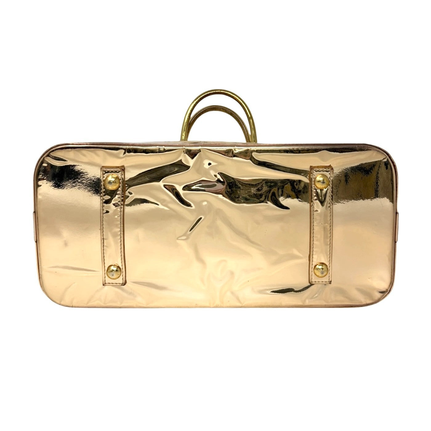 LOUIS VUITTON Vintage Monogram Miroir Alma GM Gold Tote Bag Patent 902558