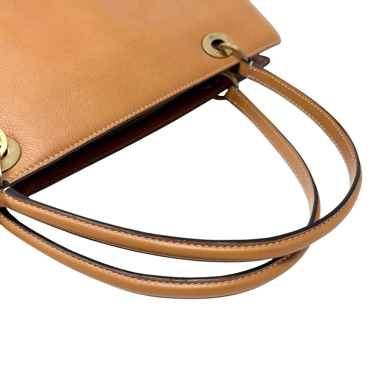 Christian Dior Vintage East West Lady Dior Shoulder Bag Brown Gold 901897