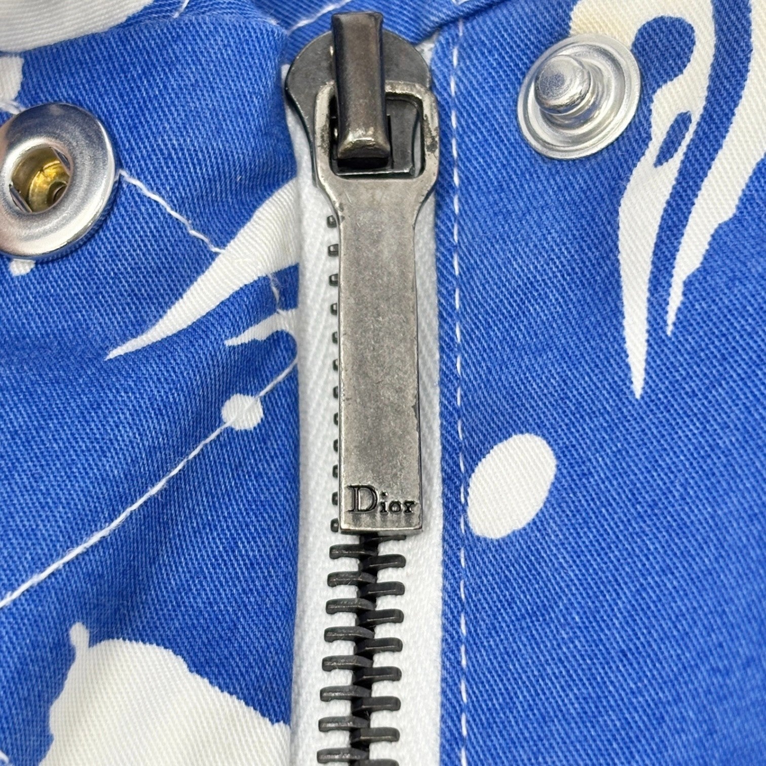 Christian Dior Vintage 2004 SURF Logo Hoodie Vest Jacket #36 Blue White Zip