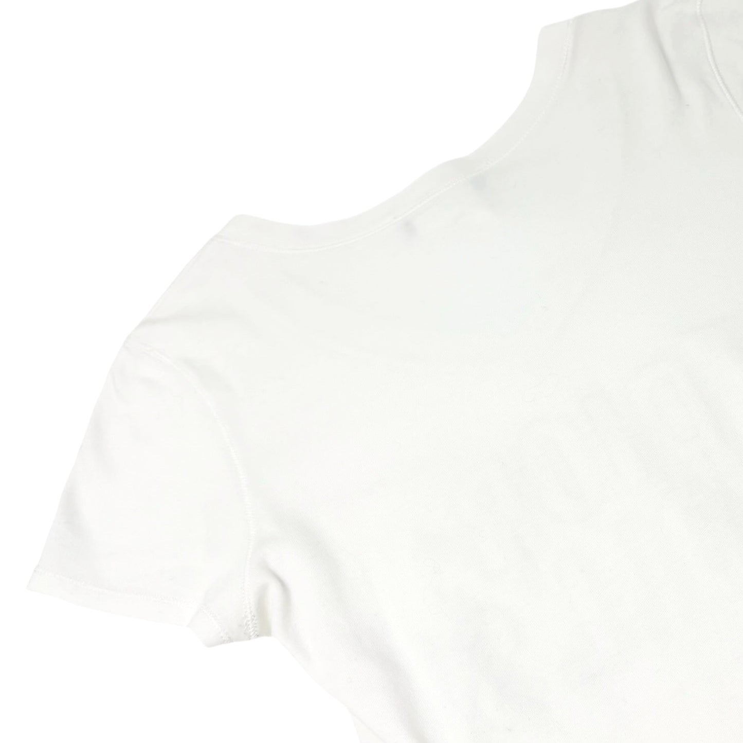 Christian Dior Vintage 2004 Dolls Logo V-neck T-shirt Top #36 White Cotton