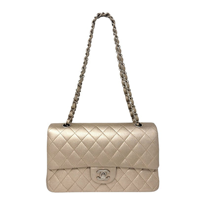 CHANEL Vintage CC Turnlock Quilted Chain Flap Bag 2 Way Metallic Gold 902919