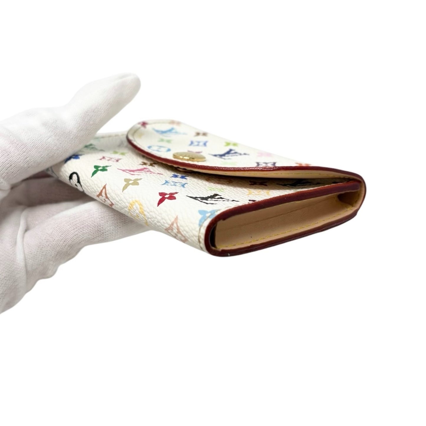 LOUIS VUITTON Vintage Monogram Multicolor Card Holder Leather White 902223