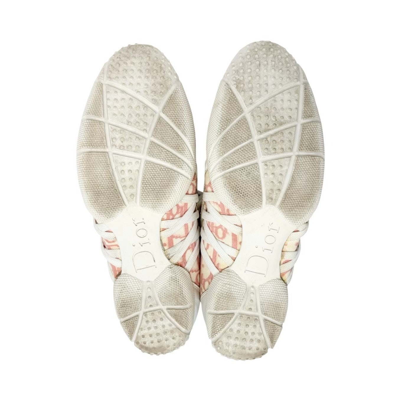 Christian Dior Vintage Trotter Monogram High-top Sneakers #37 Pink White 902257
