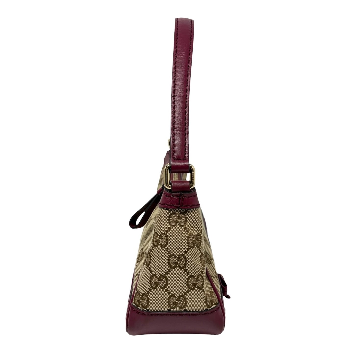 GUCCI Vintage GG Logo Monogram Canvas Mayfair Shoulder Bag Beige Pink Ribbon