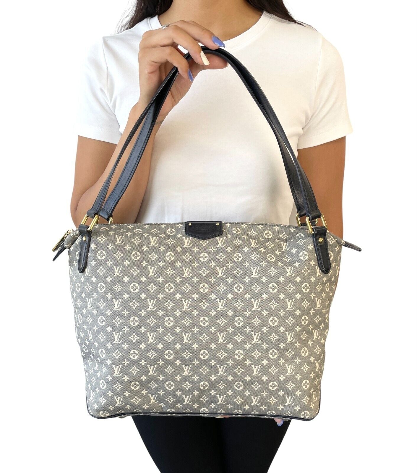LOUIS VUITTON Vintage Monogram Idylle Ballade Shoulder Bag Dark Blue Canvas