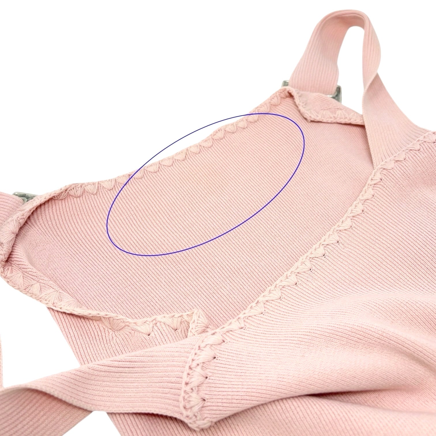 CHANEL Vintage 05C CC Logo Ribbed Knit Tank Top #38 Pink Cotton Camisole