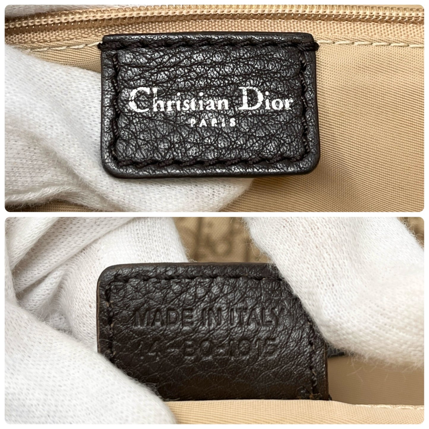 Christian Dior Vintage Trotter Monogram Crossbody Shoulder Bag Beige Canvas