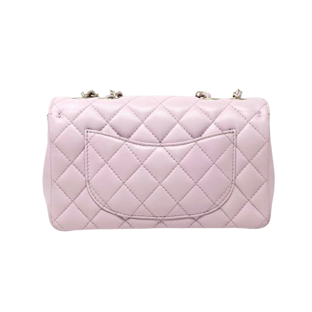 CHANEL Vintage CC Logo Quilted Chian 2way Bag Pink Gold Leather 902322