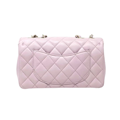 CHANEL Vintage CC Logo Quilted Chian 2way Bag Pink Gold Leather 902322