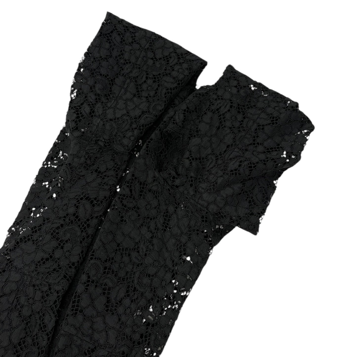 DOLCE&GABBANA Vintage Midi Floral Lace Camisole Dress #44 Black Cotton