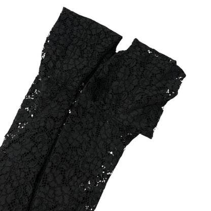 DOLCE&GABBANA Vintage Midi Floral Lace Camisole Dress #44 Black Cotton