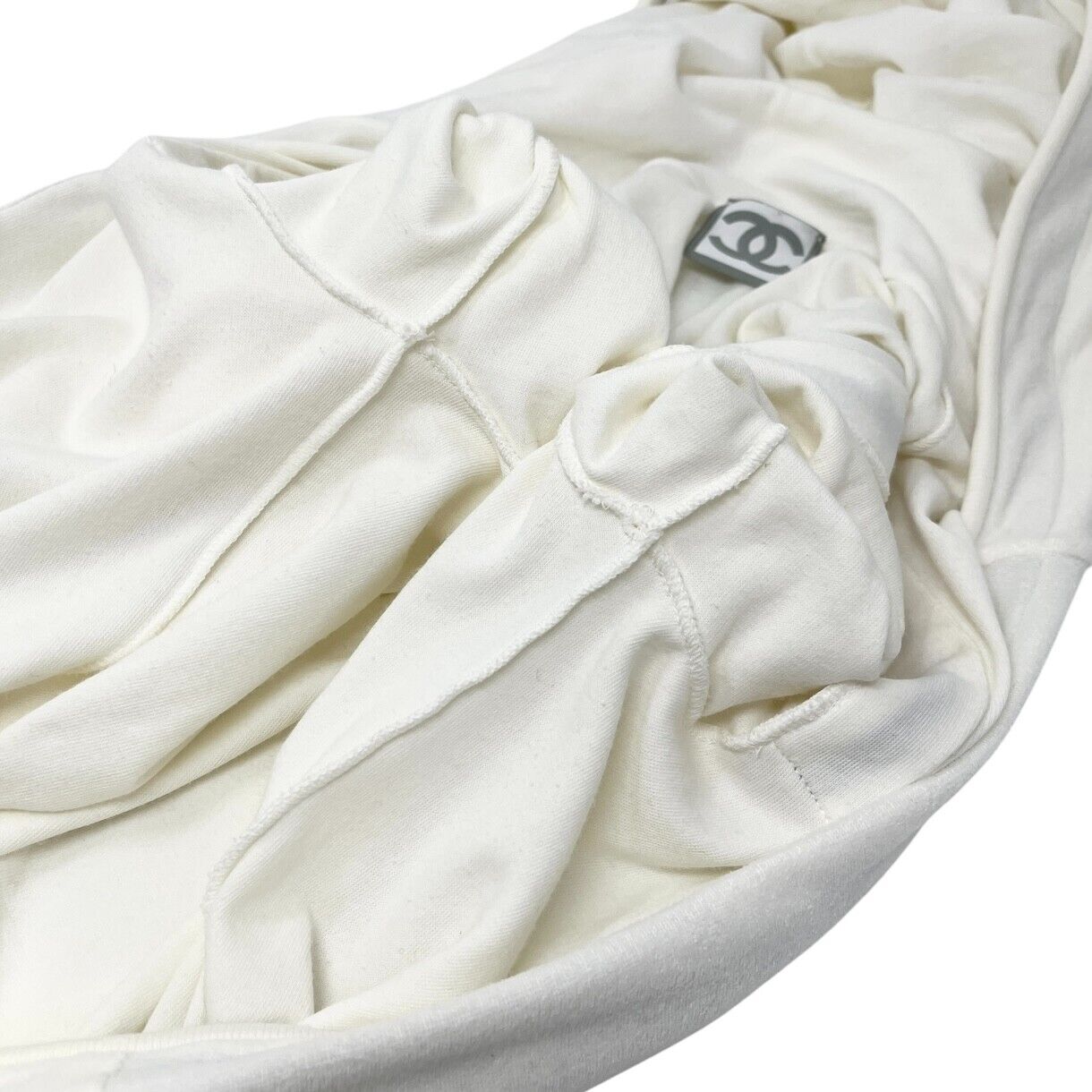 CHANEL Sport Vintage 06C CC Logo Hoodie Pants Set Up #36 White Cotton Zip
