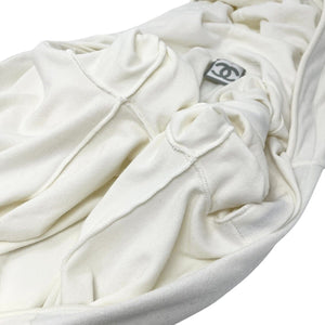 CHANEL Sport Vintage 06C CC Logo Hoodie Pants Set Up #36 White Cotton Zip