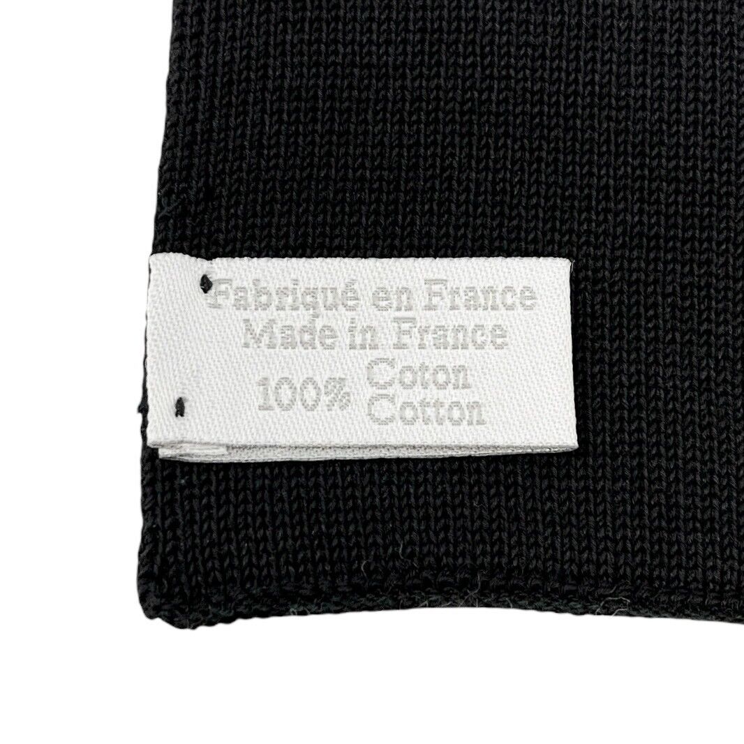 CHANEL Sport Vintage 03A CC Mark Logo Knit Scarf Shawl Black Beige Cotton