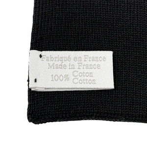 CHANEL Sport Vintage 03A CC Mark Logo Knit Scarf Shawl Black Beige Cotton