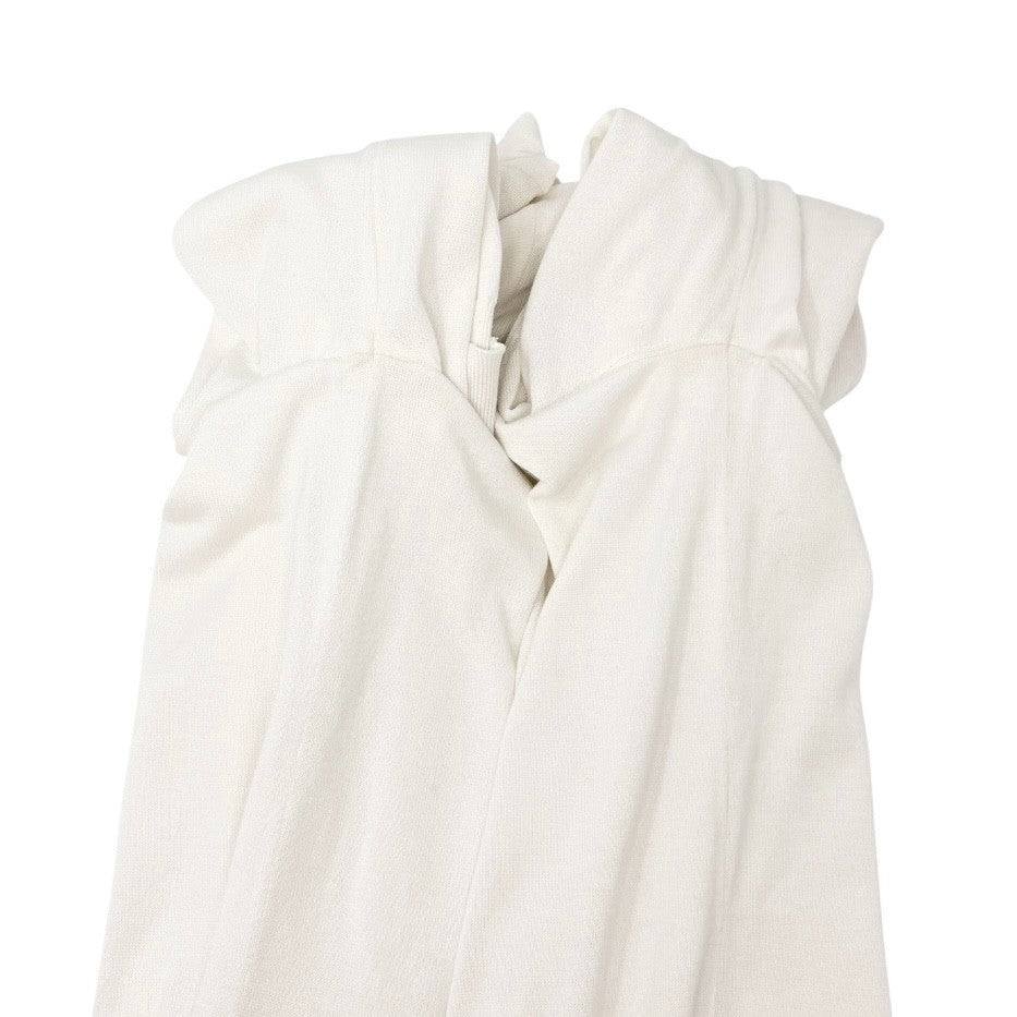 CHANEL Vintage 96P CC Logo Cardigan Top Button Pocket #44 White Long Sleeve