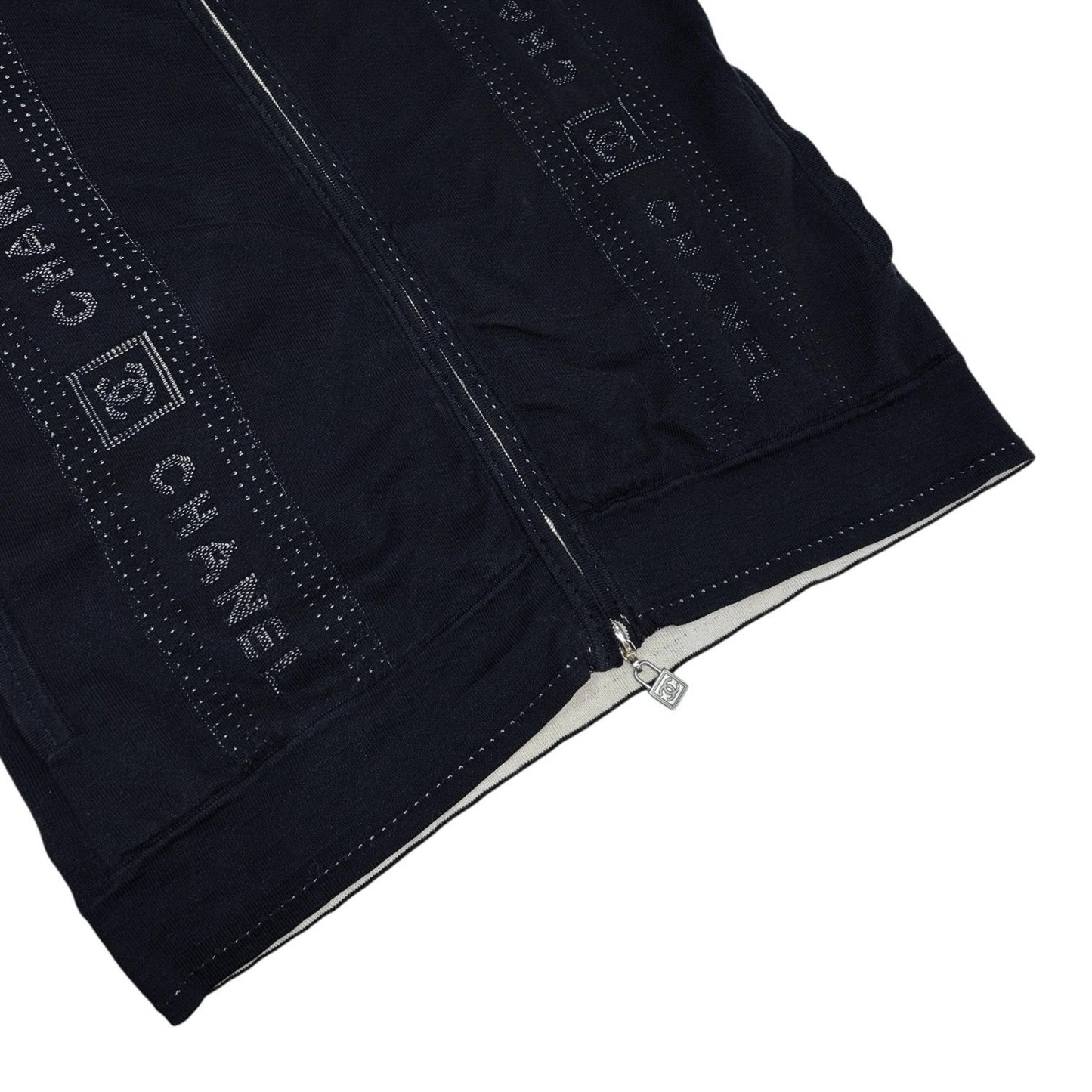 CHANEL Sport Vintage 07C CC Logo Zip Hoodie Jacket Top #36 Blue White 902073
