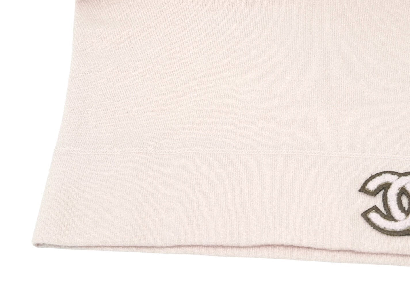 CHANEL Vintage 01A CC Mark Logo Long Sleeve Sweater Top #34 Pink Cashmere Knit