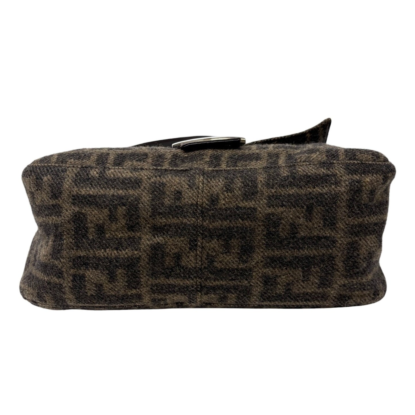 FENDI Vintage FF Zucca Cashmere Mamma Baguette Shoulder Bag Brown 902093