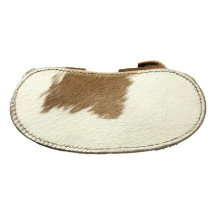 miu miu Vintage Logo Pony Calf Hair Cowhide Fanny Belt Bag Brown White 902807