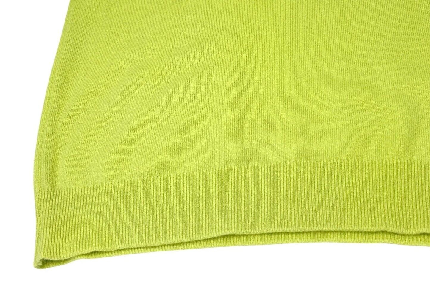 CHANEL Vintage 96C Coco Mark Logo Knit Top #44 Green Gold Cashmere Button